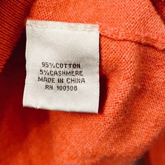 Peter Millar Sweater Men M Orange 1/4 Zip Cashmere Cotton Pullover Golf Grandpa - Picture 4 of 8